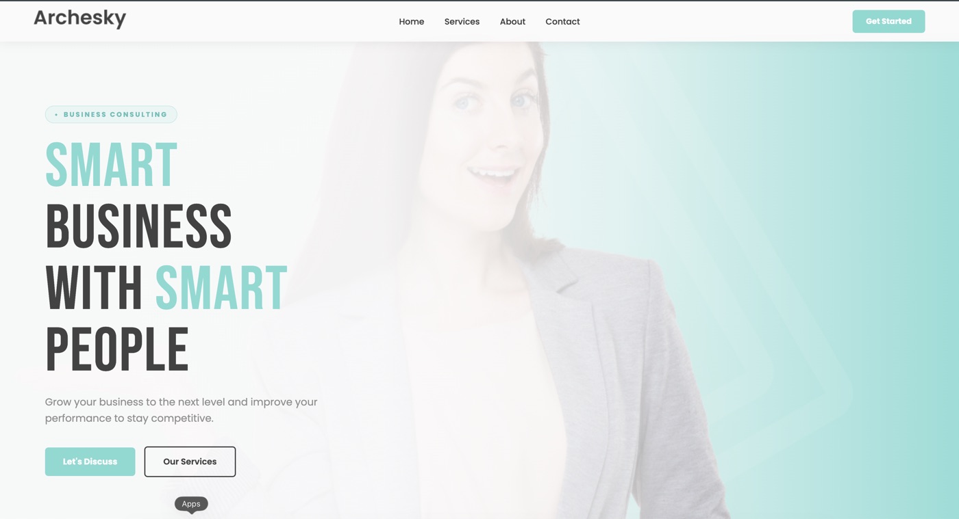 Archesky business consulting website by Hache Studio