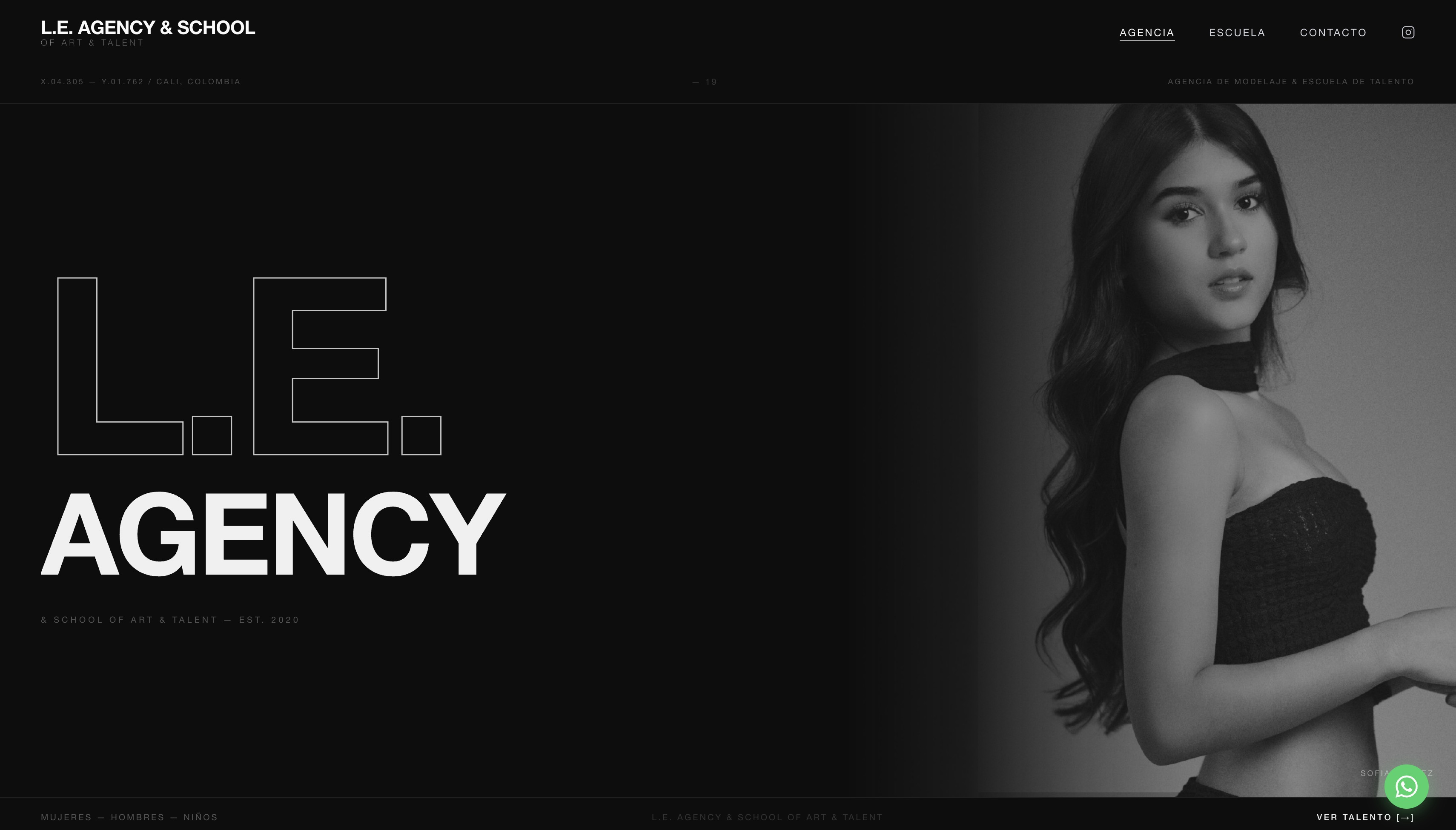 L.E. Agency — Web para agencia de modelos desarrollada por Hache Studio